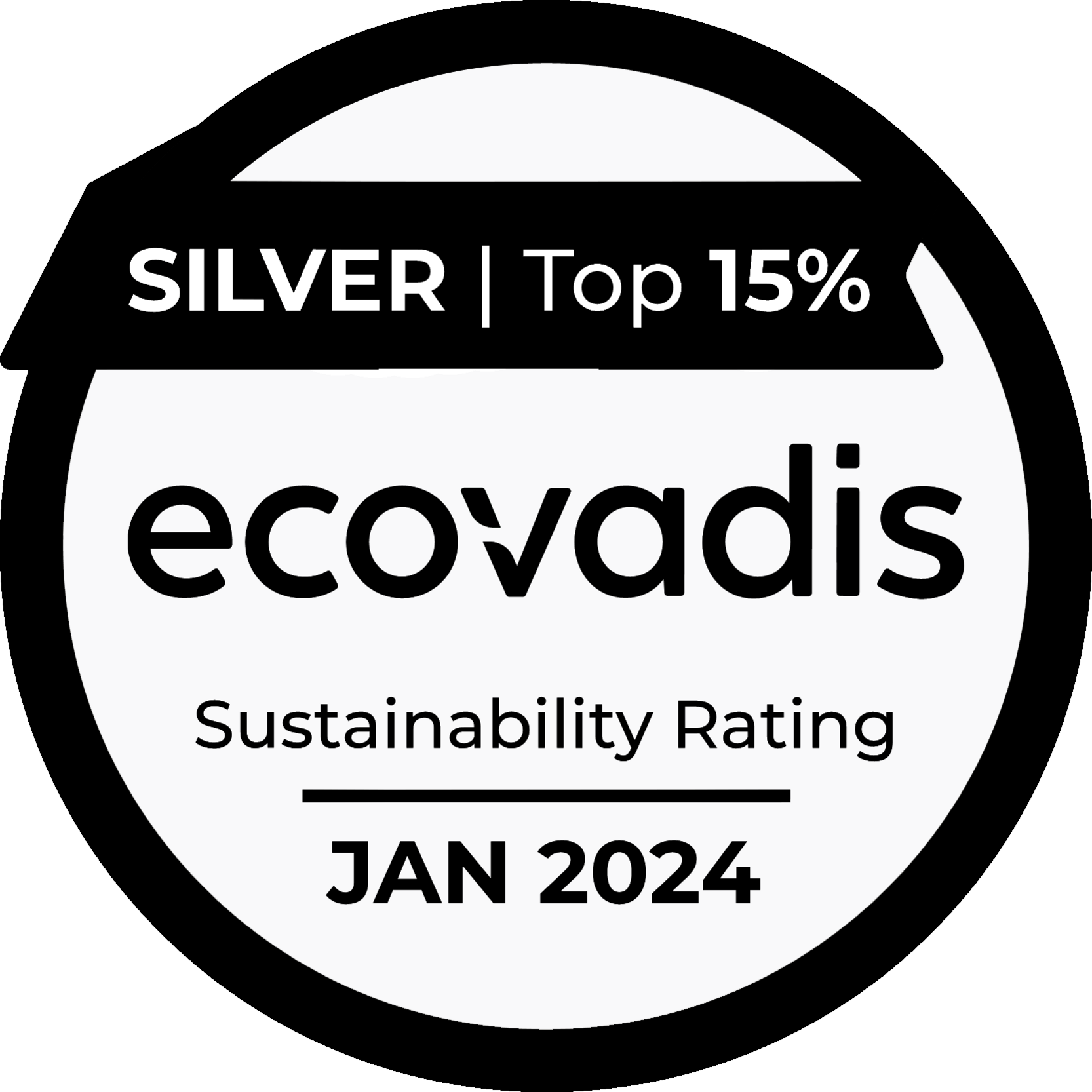 Das Bild zeigt das Logo der EcoVadis Silber Auszeichnung 2022.